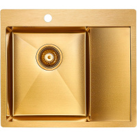Кухонная мойка Paulmark  Flank PM225951-BGL  брашированное золото левая