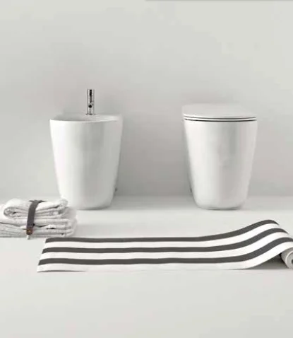 Унитаз приставной безободковый Kerasan Nolita 531801 белый глянец, без сиденья