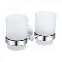 Два стакана для зубных щеток с держателем WONZON & WOGHAND EASY, хром WW-8128