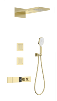 Душевая система с термостатом встраиваемая WONZON & WOGHAND, брашированное золото WW-D4538-A-BG