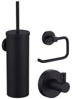 Набор аксессуаров из 3 предметов крючок, держатель для бумаги, ершик WONZON & WOGHAND, черный WW-8100-BL