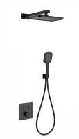 Душевая система с термостатом встраиваемая WONZON & WOGHAND, черный матовый WW-D2017-B-MB