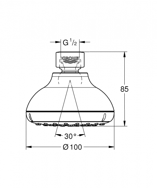 Верхний душ Grohe Tempesta, 1 режим, диаметр 100 мм, хром 26050 000 (26050000) Верхний душ Grohe Tempesta, 1 режим, диаметр 100 мм, хром 26050 000 (26050000)