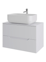 Тумба с раковиной подвесная 80 см, Orange Line Li-80TuwMDF+B03-600W белый