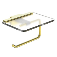 Держатель для туалетной бумаги с полкой WONZON & WOGHAND GRAFFITY, брашированное золото WW-9326-BG