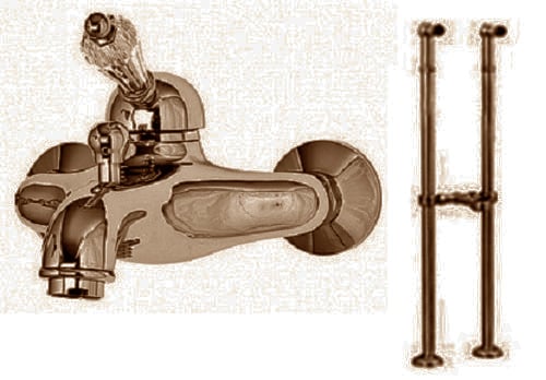 Напольный смеситель для ванны с ручным душем Cezares Vintage VINTAGE-VDPMS-02-Sw