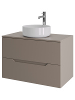 Тумба с раковиной подвесная 80 см, Orange Line Li-80TuLMDF+B09-360W латте/белый