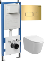 Комплект унитаза с инсталляцией Grossman Pragma 97.4477SQ.03.300 с клавишей смыва