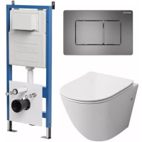 Комплект унитаза с инсталляцией Grossman Classic 97.4411S.04.42M с клавишей смыва