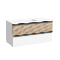 Тумба под раковину Sancos  Delta DL100LW  дуб светлый/белый