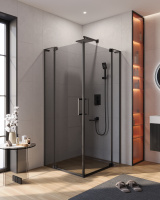 Душевой уголок (100х100) CEZARES SLIDER SLIDER-A-2-100/110-GRIGIO-NERO