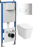 Комплект унитаза с инсталляцией Grossman Pragma 97.4479SQ.03.100 с клавишей смыва