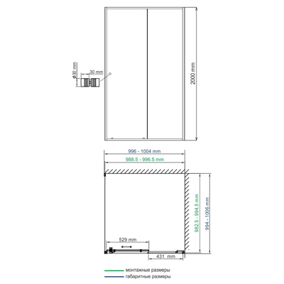 Душевой уголок (100х100) WasserKRAFT Rhin 44S19