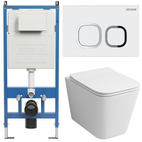 Комплект унитаза с инсталляцией Grossman Cosmo 97.4441S.02.000 с клавишей смыва