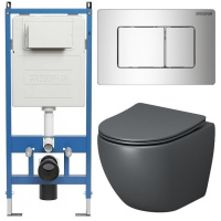 Комплект унитаза с инсталляцией Grossman Classic 97.4455GMS.04.10M с клавишей смыва