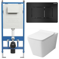 Комплект унитаза с инсталляцией Grossman Galaxy 97.4414S.04.21M с клавишей смыва