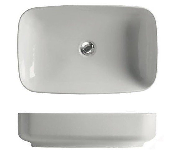 Раковина накладная (60х38) Kerasan Tribeca 514101 белый гялнец