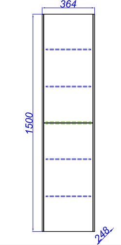 Корпус шкафа пенала Aqwella 5 Stars Mobi 36 MOB0535W23