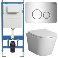 Комплект унитаза с инсталляцией Grossman Style 97.4478S.05.10M с клавишей смыва