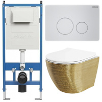 Комплект унитаза с инсталляцией Grossman Style 97.4455GWS.05.01M с клавишей смыва