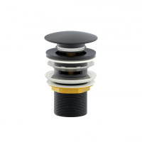 Донный клапан для раковины с переливом  WONZON & WOGHAND, темный графит WW-88SS01-BGM