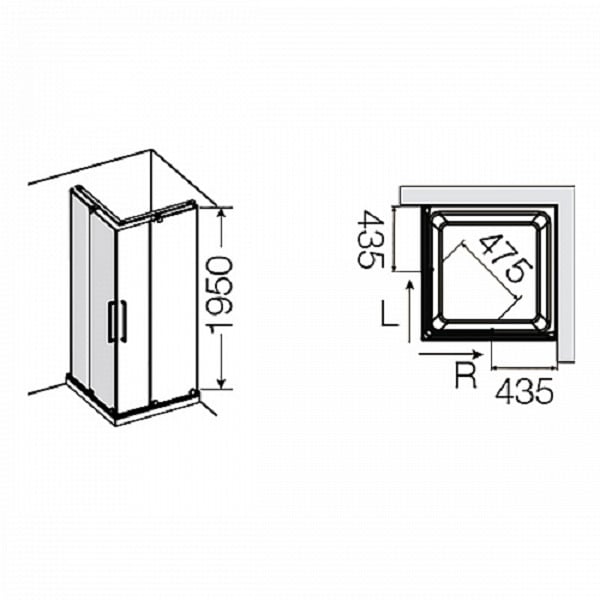 Дверь для душевого уголка раздвижная Provex S-Lite 0004 SK 05 GL R