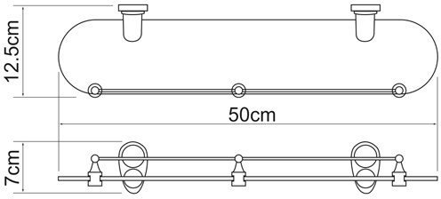 Полка стеклянная с бортиком Wasserkraft Main K-9244