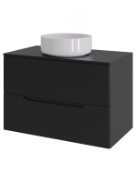 Тумба с раковиной подвесная 70 см, Orange Line Li-70TubMDF+B09-360W черный/белый