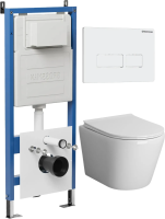 Комплект унитаза с инсталляцией Grossman Pragma 97.4478SQ.03.000 с клавишей смыва