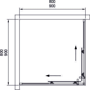Душевое ограждение 90 Black & White Stellar Wind S102 1029090