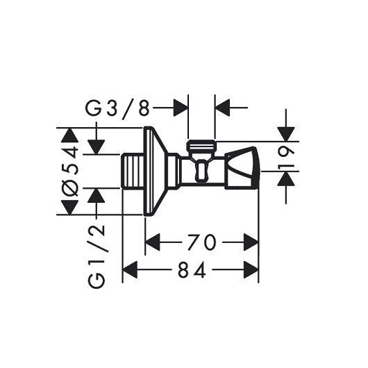 Угловой запорный вентиль Hansgrohe E 13902000 хром