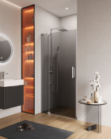 Душевая дверь 90 см CEZARES SLIDER-B-1-90/100-GRIGIO-Cr