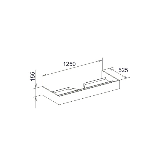 Тумба под раковину Keuco (Edition),1250х155 мм, белая 30372 003800