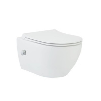 Подвесной безободковый унитаз с функцией биде с сиденьем микролифт beWash Bogen 88343601 со встроенным смесителем и форсункой биде 