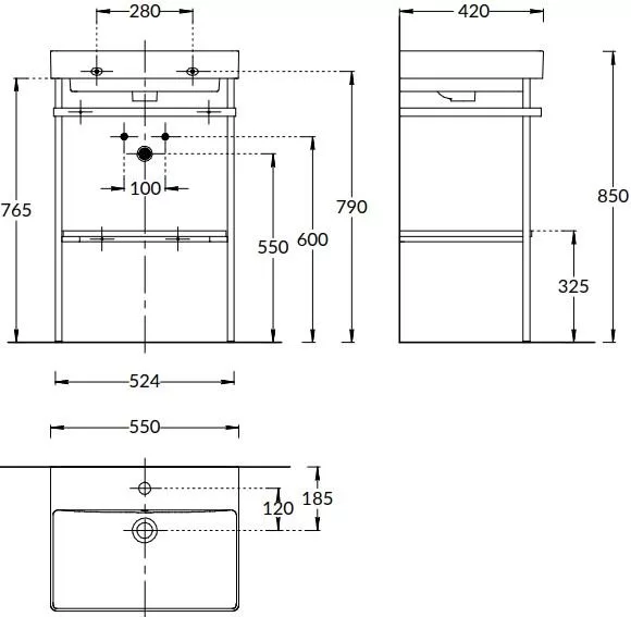 Структура металлическая напольная Kerama Marazzi PRO.55.01\BLK.M