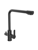 Смеситель для кухни однорычажный с каналом для питьевой воды Orange Steel M99-008b черный