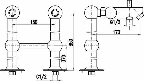 Смеситель напольный для ванны Rav Slezak Seina SE950.5/2Z