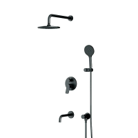 Душевой комплект с изливом Am.Pm X-Joy FB85A3RH32 черный матовый