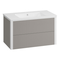 Тумба под раковину Opadiris Рубинно 90 00-00005943  серый глянцевый (без раковины)