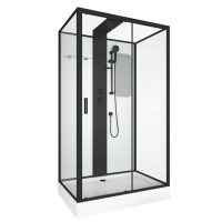 Душевая кабина (120х80) Grossman Elegans GR252Q раздвижная, черный, прозрачный