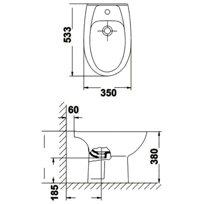 Биде напольное Gala Elia 18360 (71880)