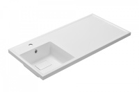 Раковина Aquaton Лайн 1A72853KLF01L, 100 см, литьевой мрамор, левая, белая