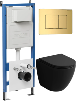 Комплект унитаза с инсталляцией Grossman Classic 97.4455BMSQ.04.30M с клавишей смыва