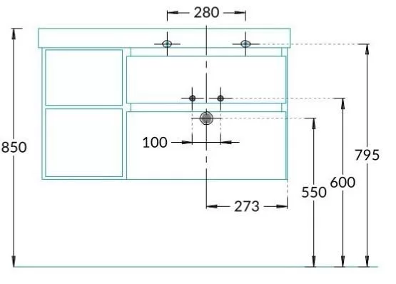 Тумба под раковину Kerama Marazzi Cubo 90 CUB.90.2Rh\LIM.N