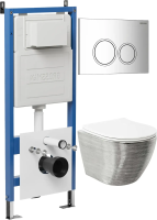 Комплект унитаза с инсталляцией Grossman Galaxy 97.4455SWS.01.100 с клавишей смыва