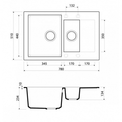 Мойка для кухни Omoikiri Daisen 78-2-BL 4993334