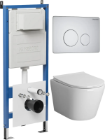 Комплект унитаза с инсталляцией Grossman Style 97.4478SQ.05.01M с клавишей смыва