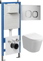 Комплект унитаза с инсталляцией Grossman Cosmo 97.4477SQ.02.110 с клавишей смыва