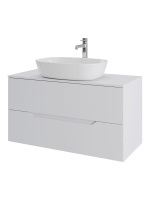 Тумба с раковиной подвесная 100 см, Orange Line Li-100TuwMDF+B08-500W белый