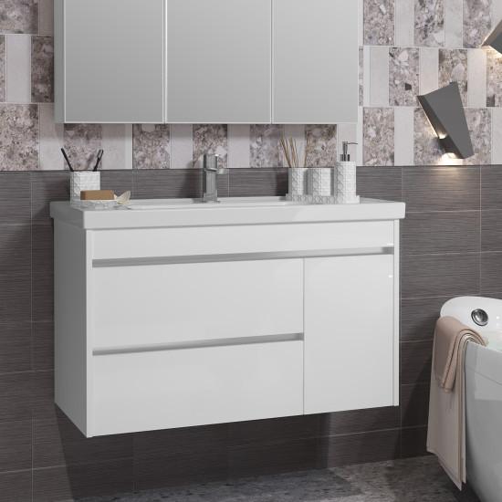 Тумба под раковину Opadiris Фреш 100  00-00007083 белый/белый (без раковины)